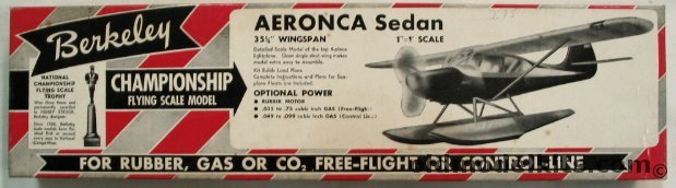 Berkeley 1/12 Aeronca Sedan Land or Seaplane Flying Model Airplane Kit, 4-8 295 plastic model kit